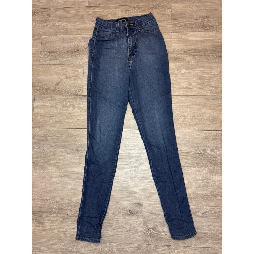Fashion Nova High Waisted Skinny Jeans Size 3 Blue Stretch Denim Women